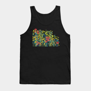 Wildflower meadow watercolor painting Tank Top